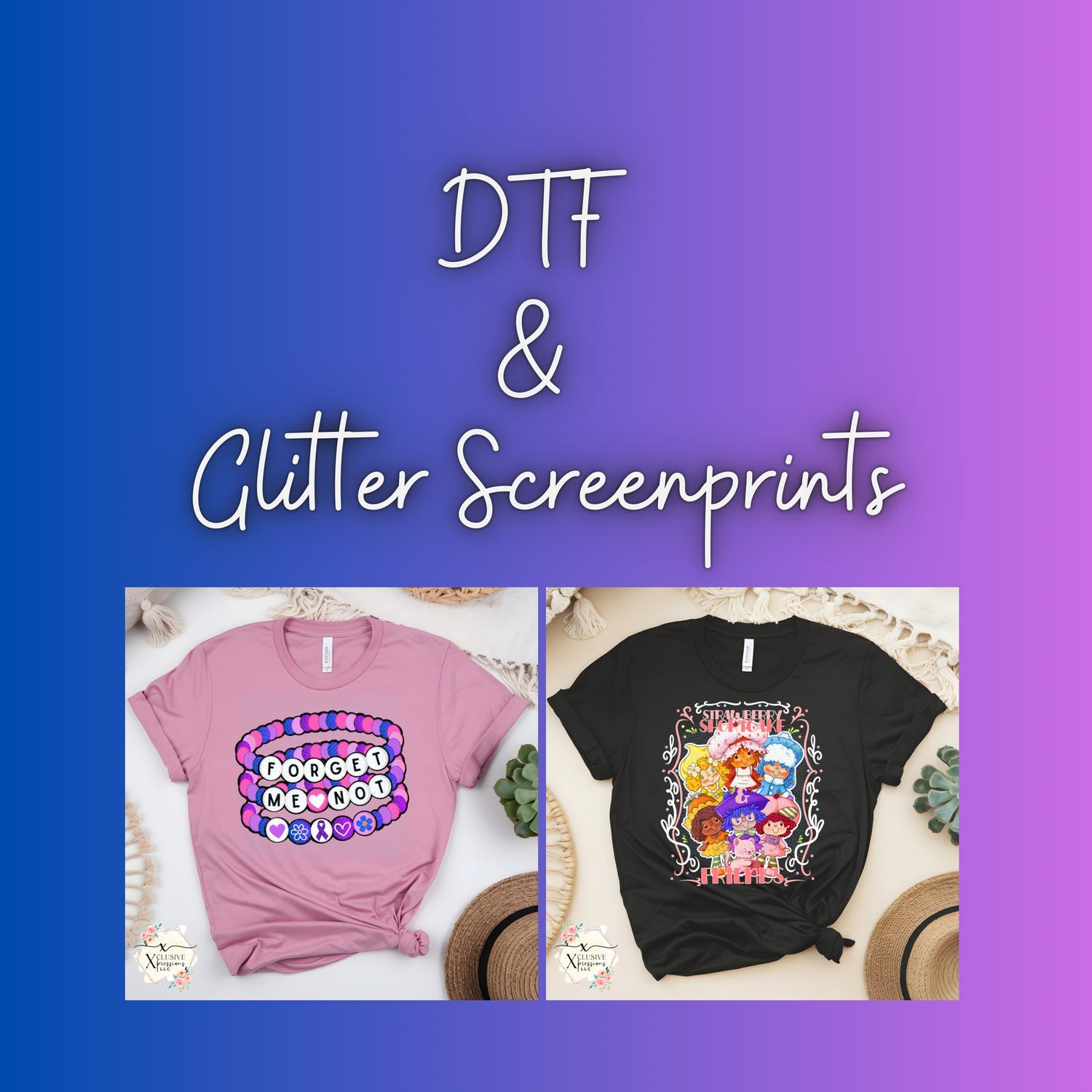 DTF & Glitter Screenprint Transfers
