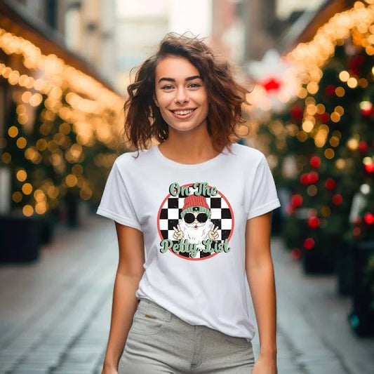 Petty List Retro Santa, Glitter Screenprint/Graphic Tee