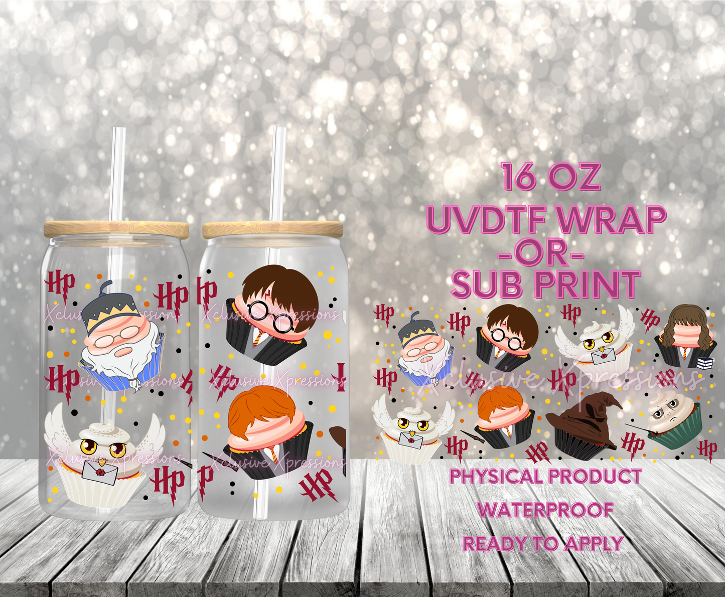 #636, HP Cupcake, 16 oz UVDTF P2O