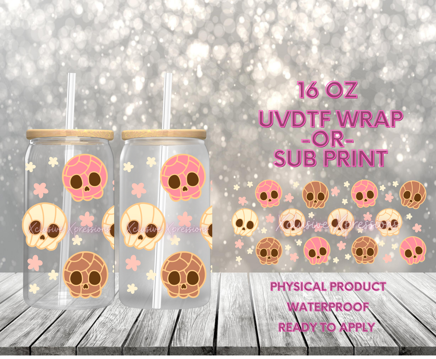 #579 Skull Conchitas, 16 oz UVDTF P2O