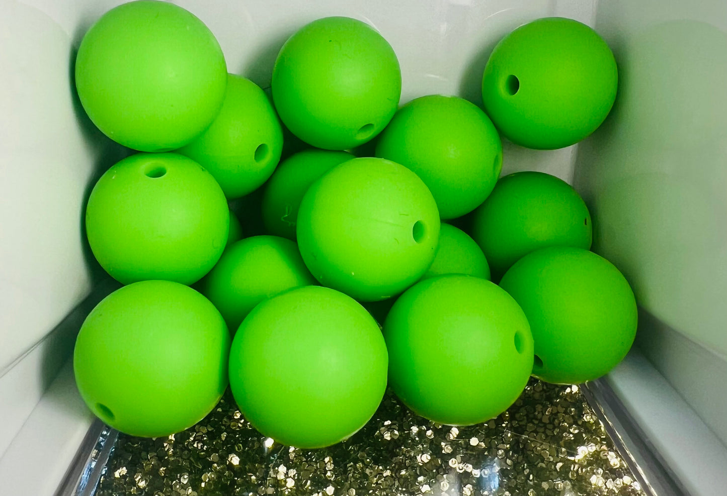 Green Apple, 15 mm Silicone Beads