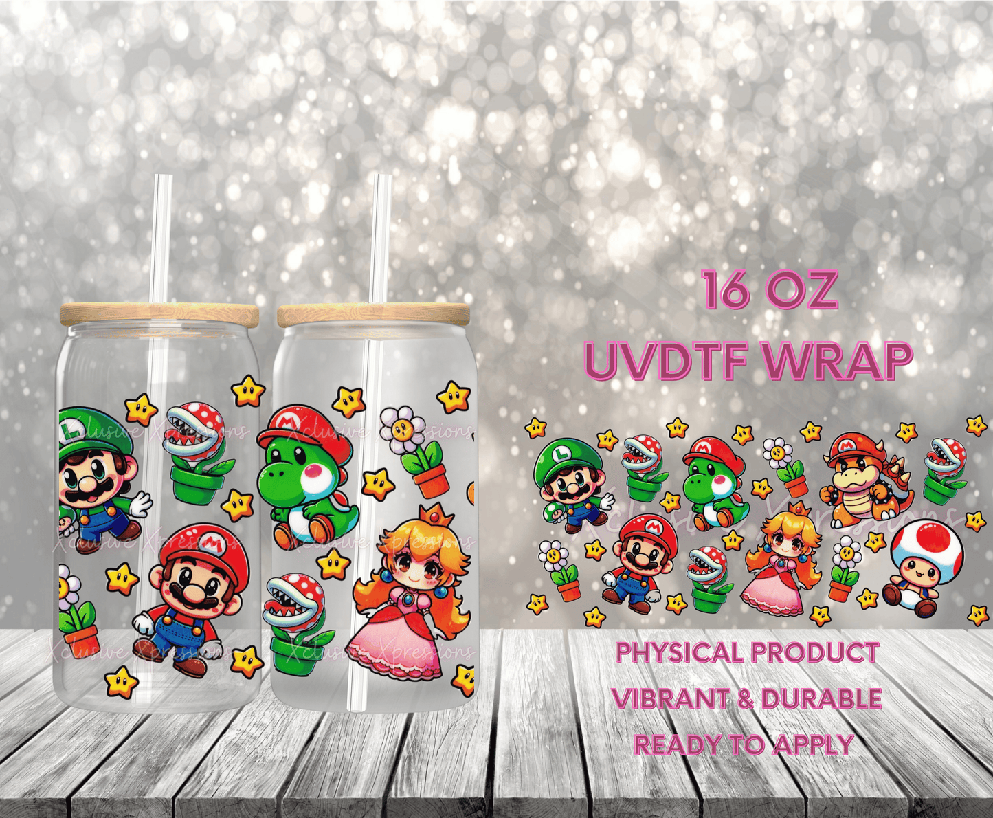 #771 Super Plumber Bros Chibi, 16 oz UVDTF