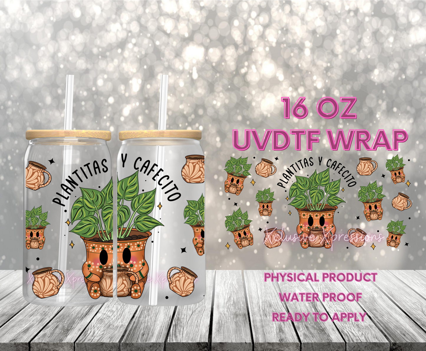 #543 Plantitas y Cafecito, 16oz UVDTF P20