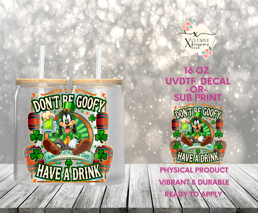 #874 Goofy St Patricks, UVDTF Decal POD