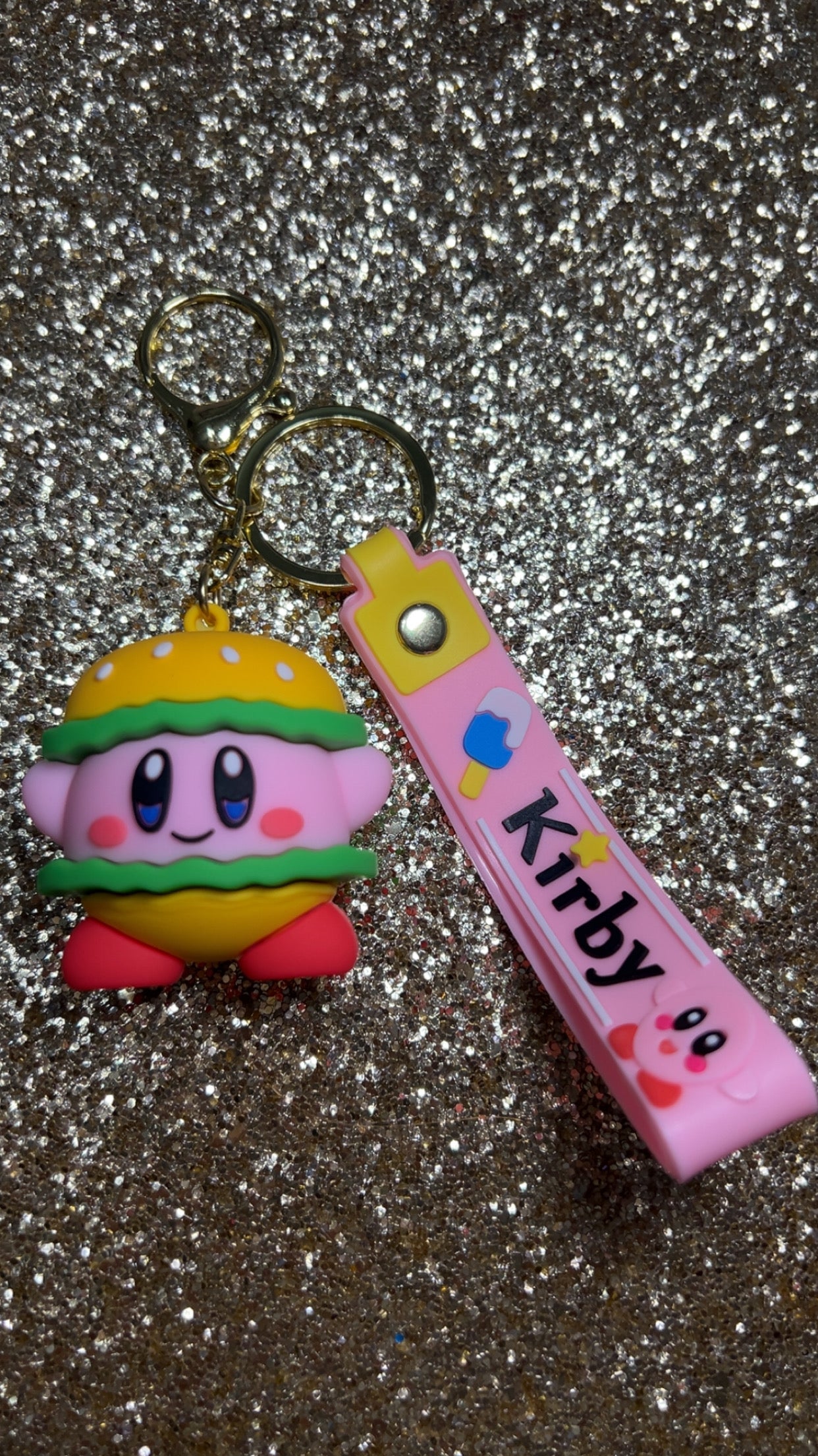 Kirb Hamburger Keychain