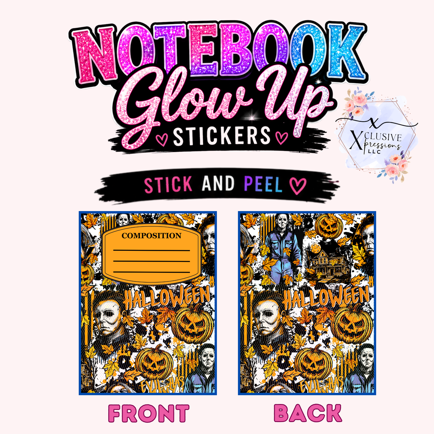 Halloween Horror, Notebook Glow Up™ Stickers