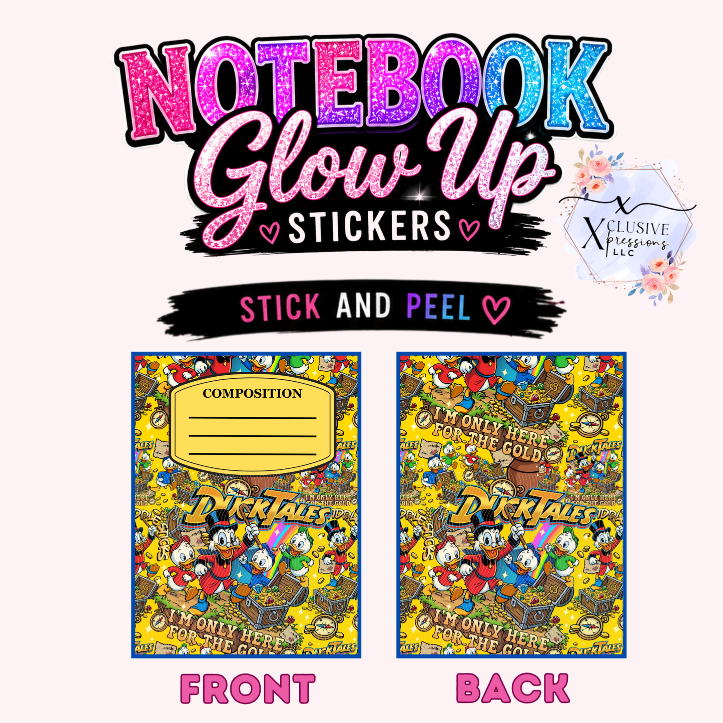 80s Duck Tales, Notebook Glow Up™ Stickers