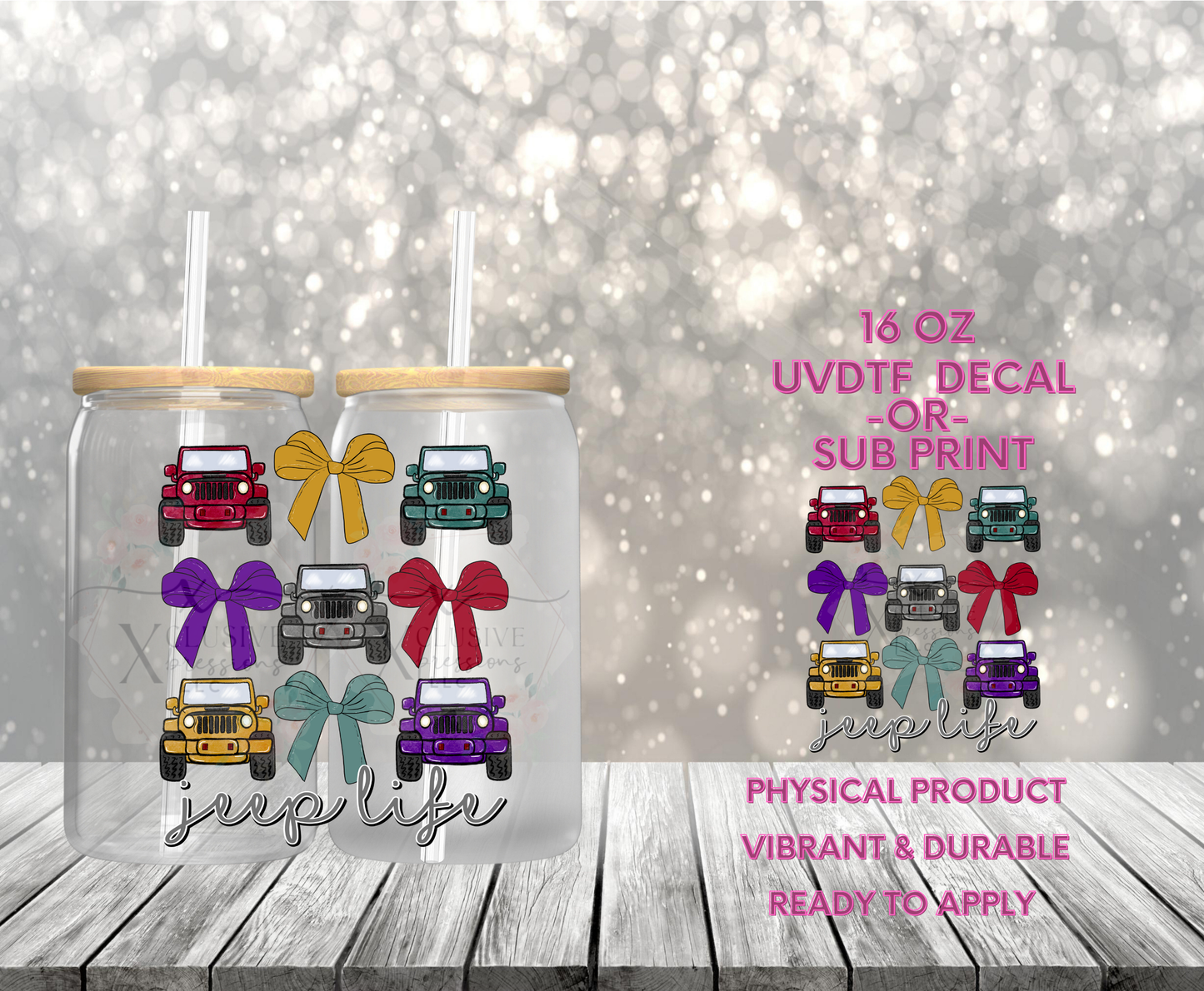 #989 Jeep Life Bows, Decal P2O