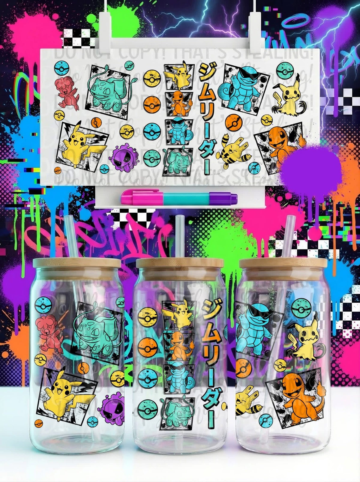 #1264 Poke Colorful, UVDTF P2O