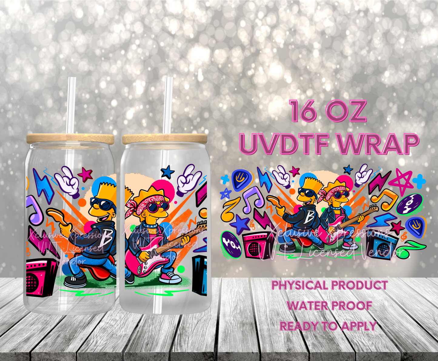 #605 Simpson Kids Rock, 16 oz UVDTF P2O