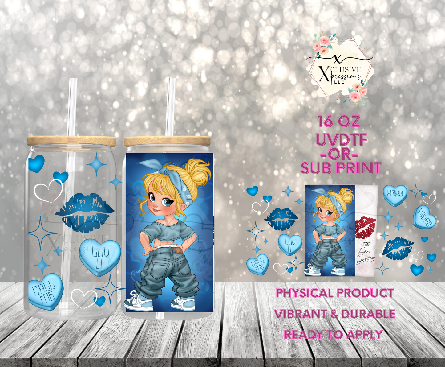 #960 Cinder Princess Chola, 16 oz UVDTF P2O