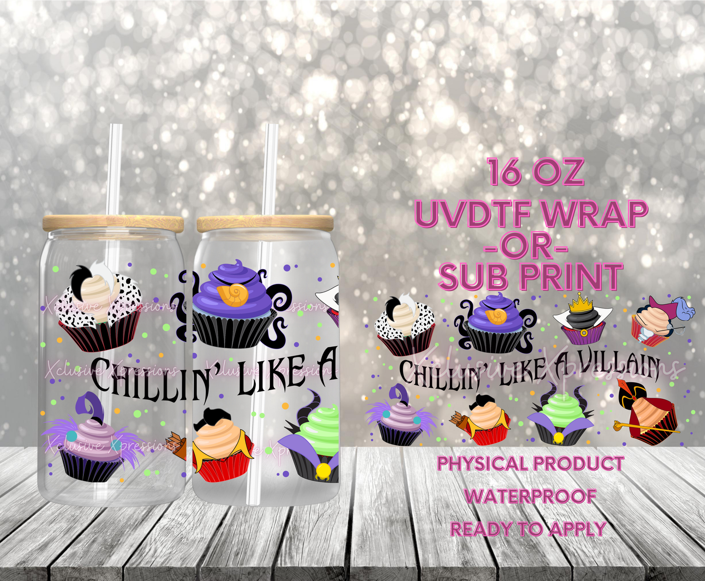 #633, Villian Cupcakes , 16 oz UVDTF P2O