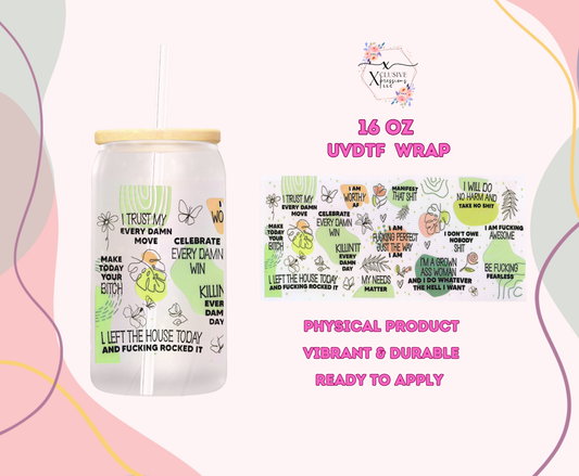 #1179 Badwords Affirmations, Double-sided 16 oz UVDTF