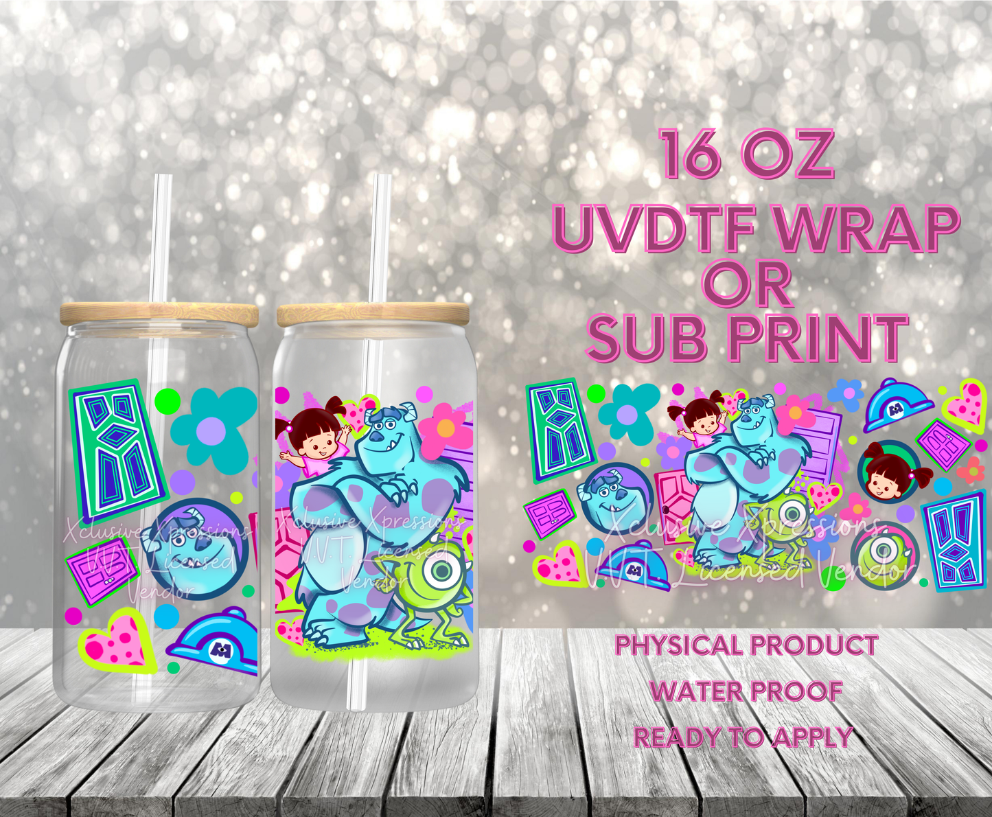 #616 Monsters,  16 oz Unique VVT UVDTF P2O