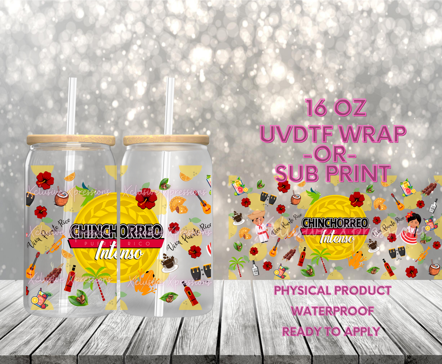 #649, Chinchorrero Puerto Rico, 16 oz UVDTF P2O