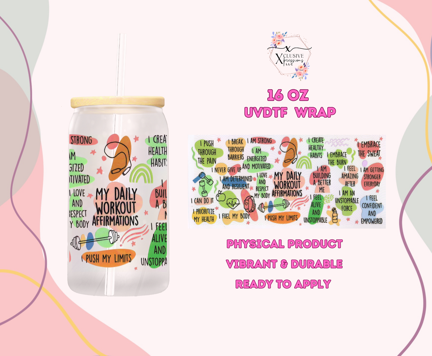 #1180 Bible Faith Affirmations, Double-sided 16 oz UVDTF