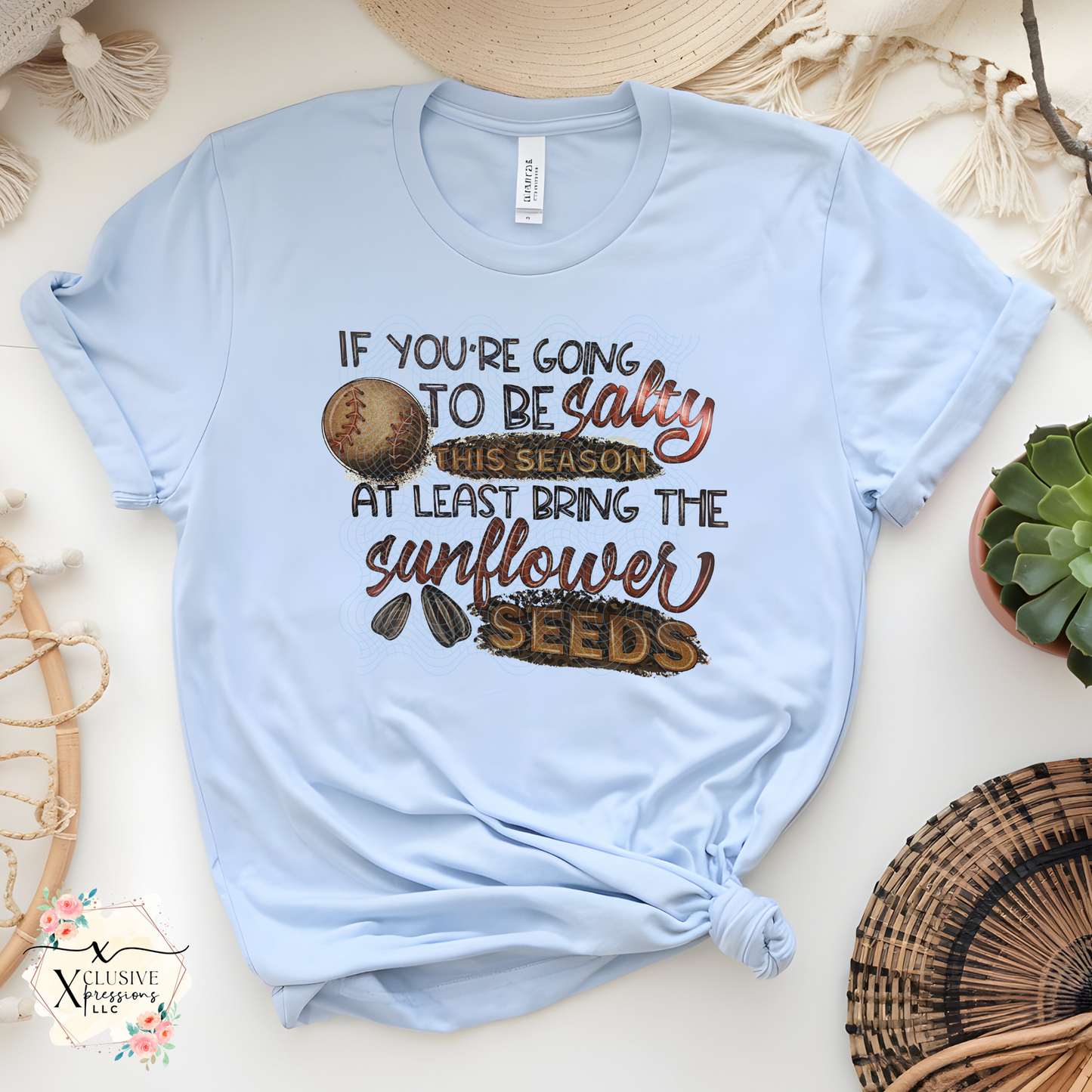 Baseball Seeds Humor, Glitter DTF Screenprint