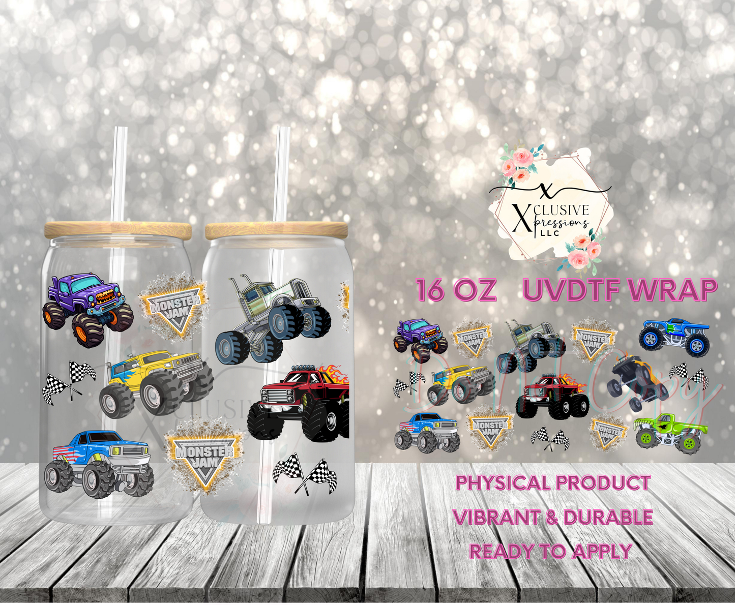 #341 Truck Monster Jam, 16 oz UVDTF P2O Xclusive