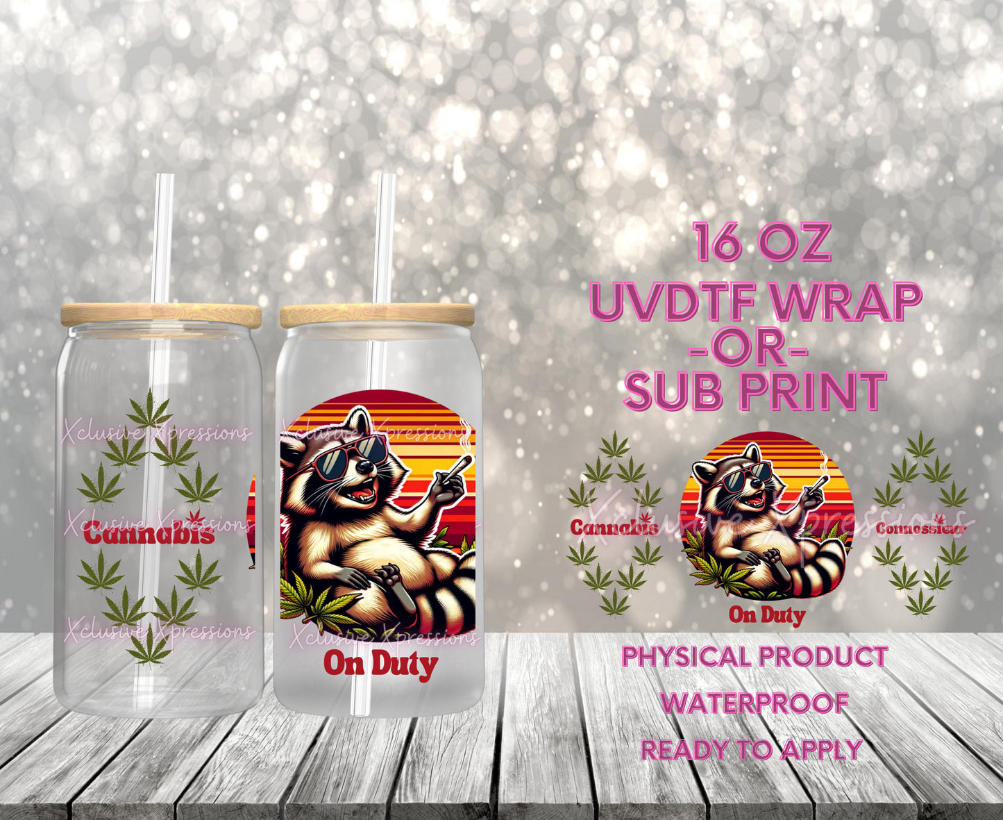 #653, Racoon 420, 16 oz UVDTF P2O