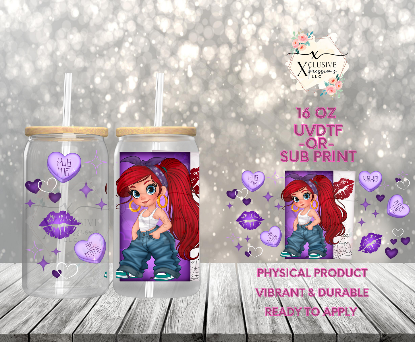 #956 Ariel Princess Chola, 16 oz UVDTF P2O