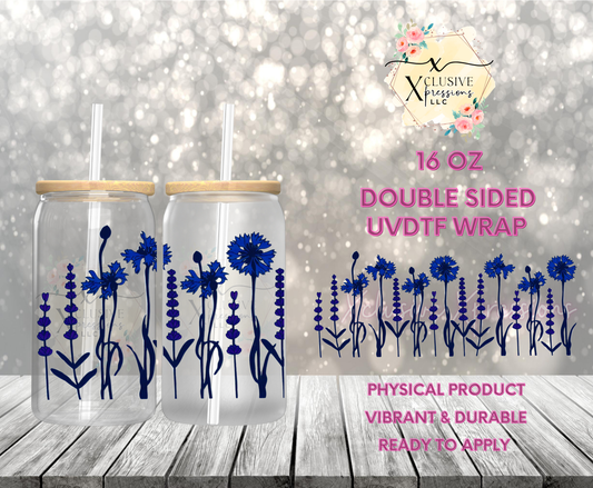 #904 Purple Flower, Double-Sided 16 oz UVDTF P2O