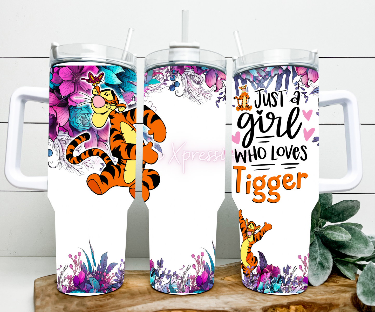 Girl Who Loves Tiger, 40 oz Sub Design Tumbler Mug