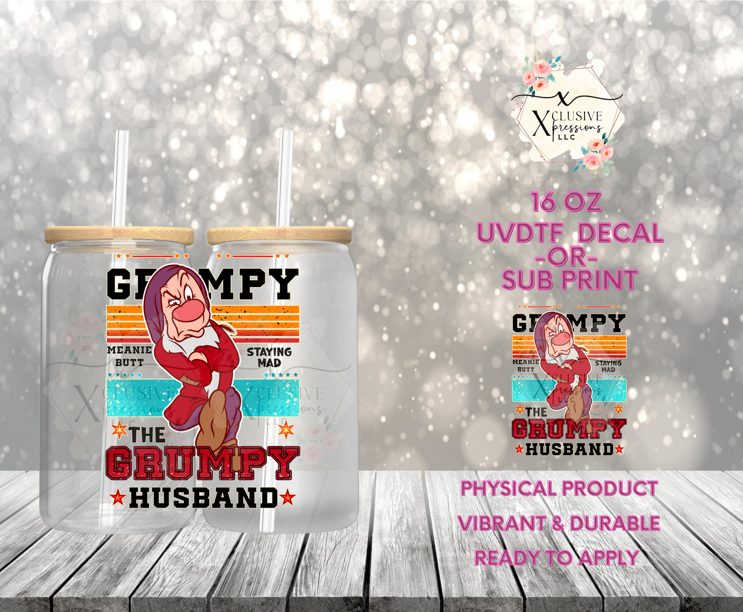 #943 Grump Dwarf, UVDTF Decal P2O