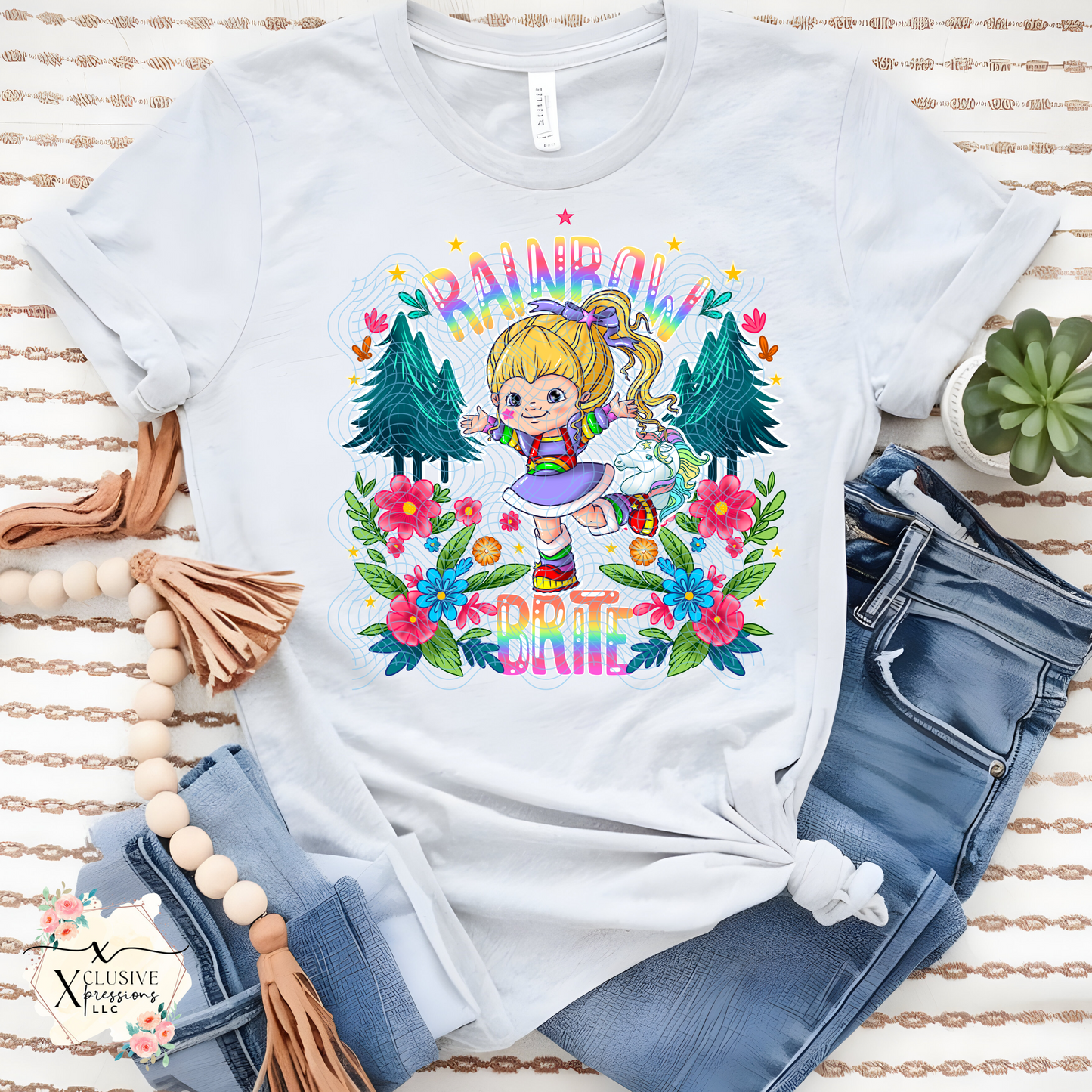 80s Rainbow Girl, DTF & Sublimation P2O