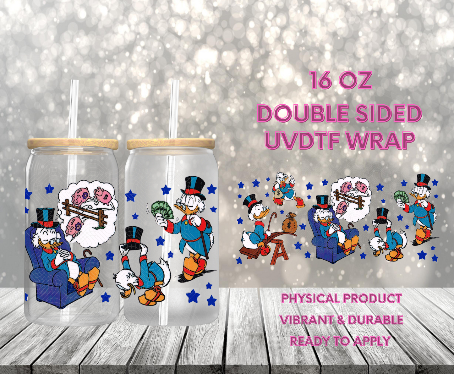 #986 Scrooge Duck, 16 oz Double-sided UVDTF