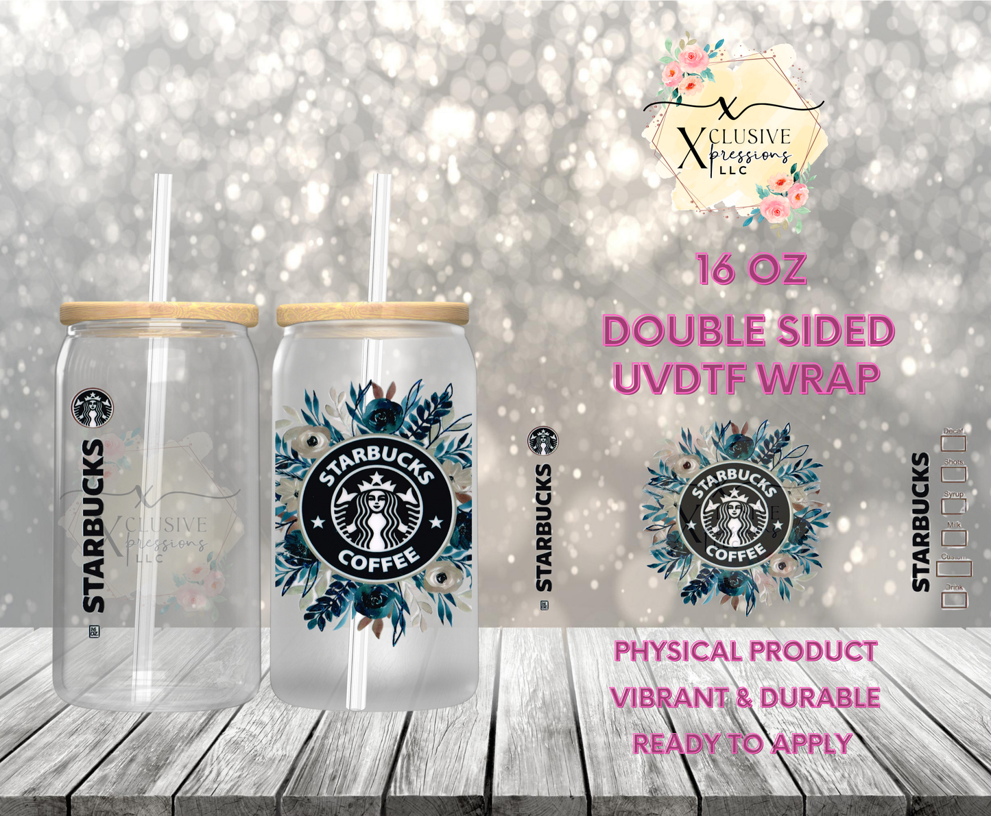 #884 Star Coffee, Double-Sided 16 oz UVDTF