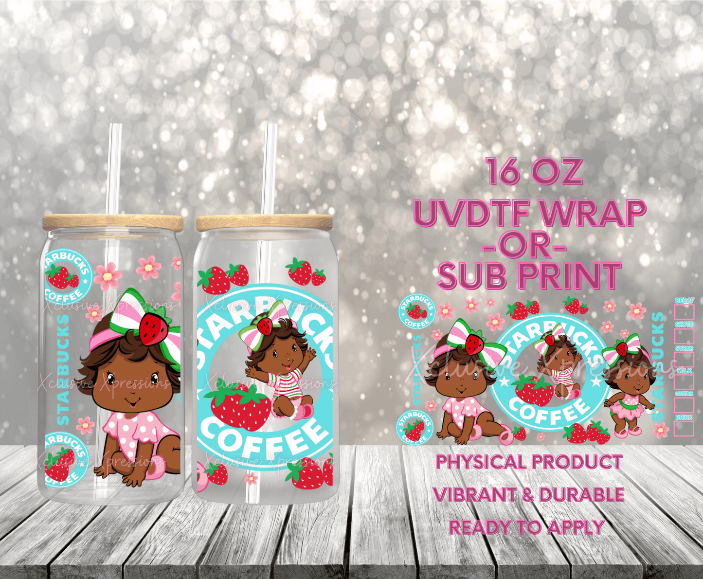 #614 Strawberry Girl 2,  16 oz UVDTF P2O