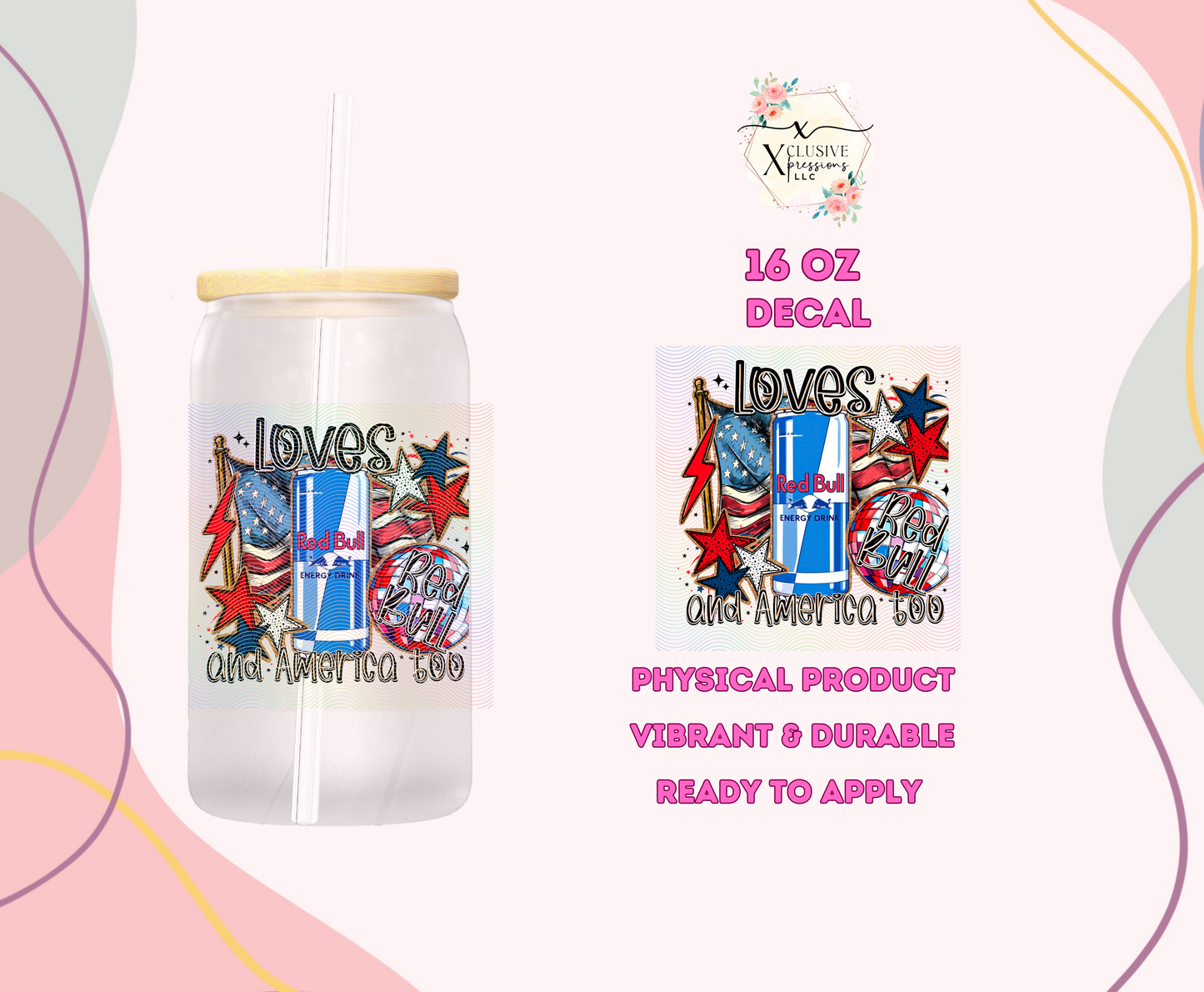 #1107 Red Drink USA, P2O Decal