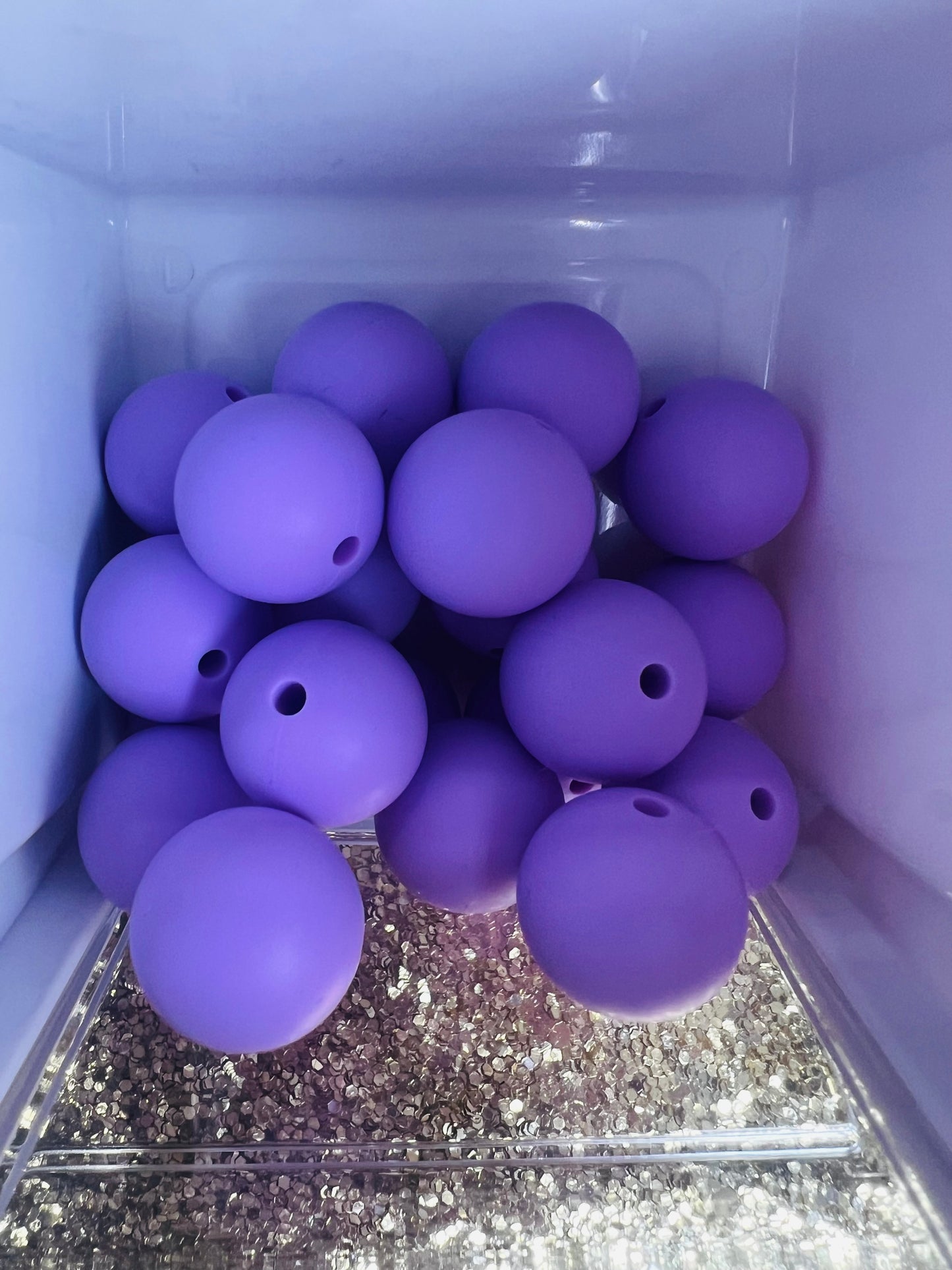 Lilac, 15 mm Silicone Beads