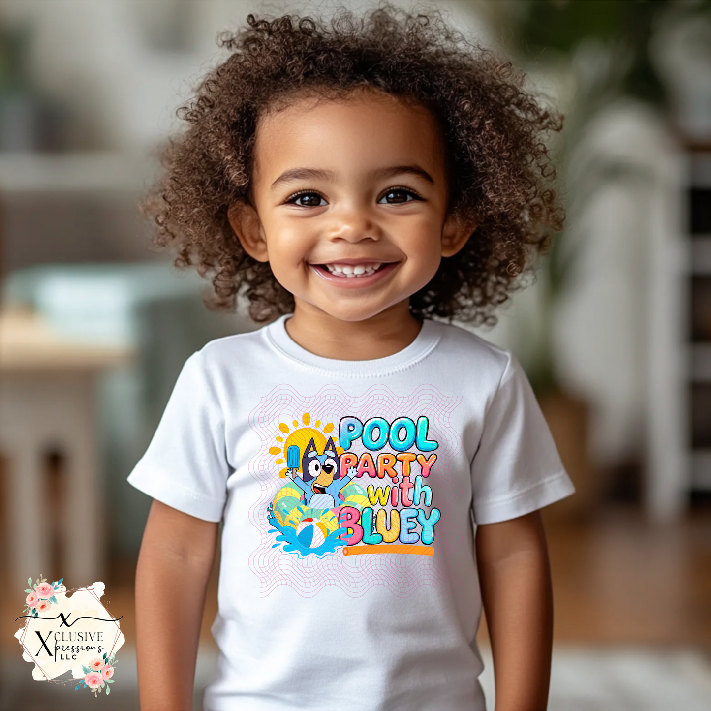 Blue Dog Pool Party Kids, DTF P2O