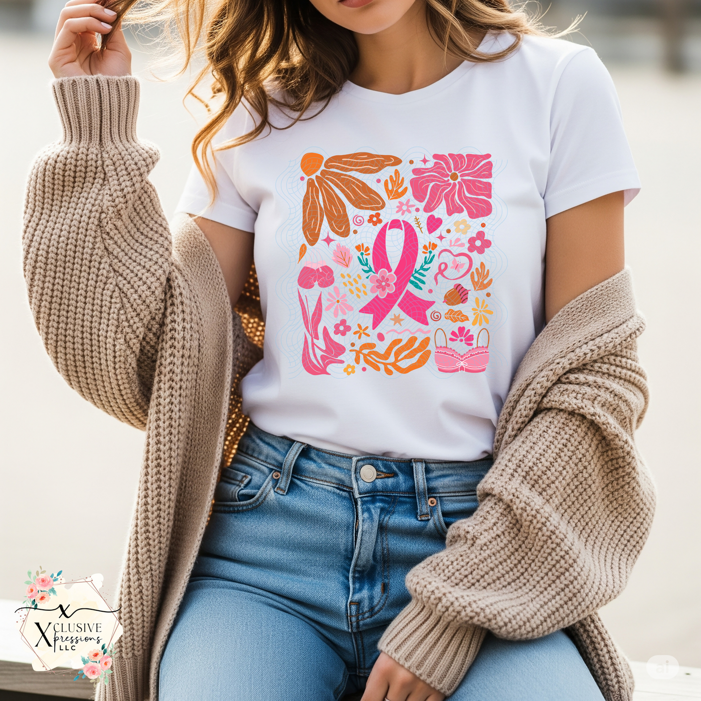 Breast Cancer Floral, DTF P20