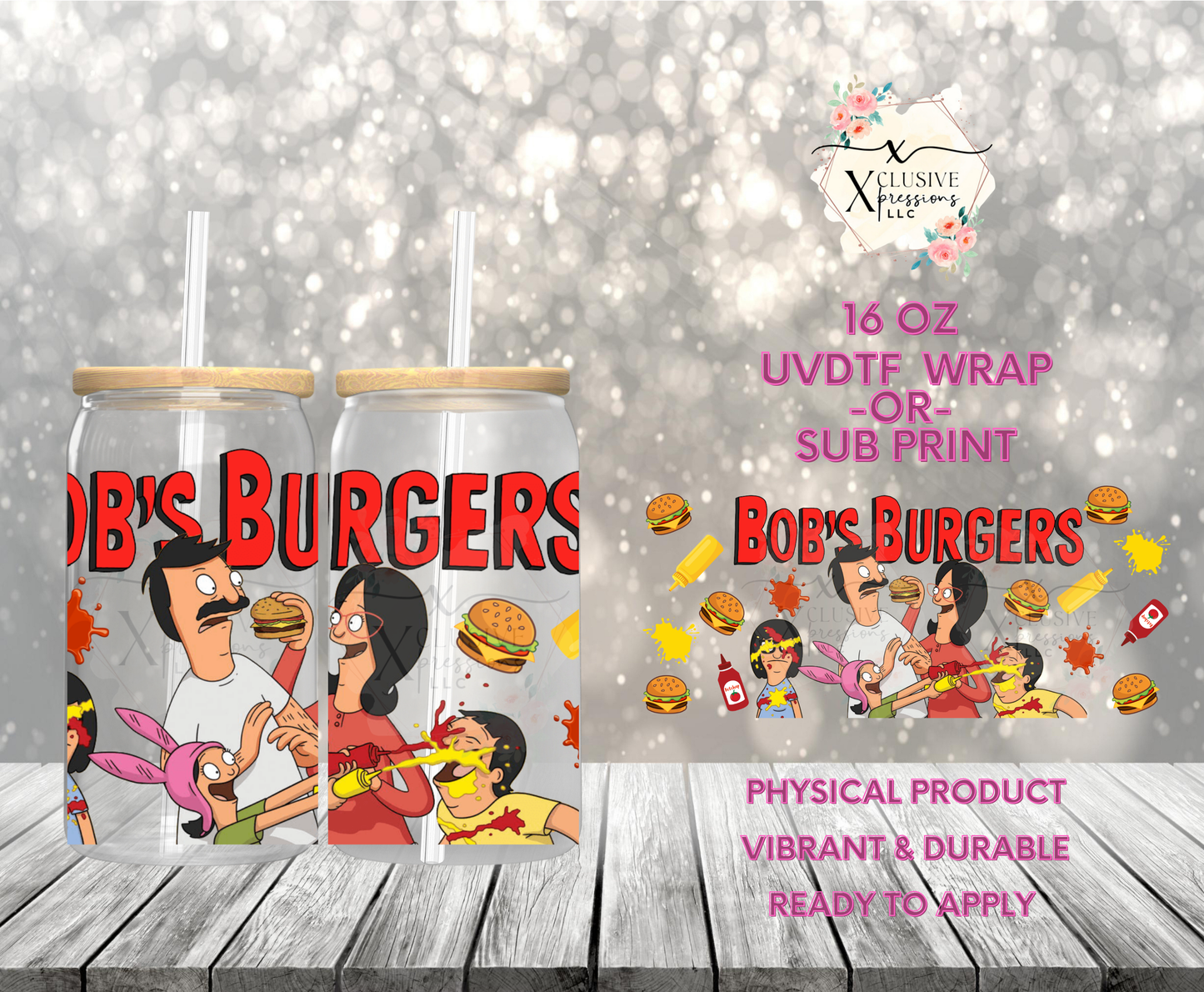 #908 Bob Burger, 16 oz UVDTF P2O