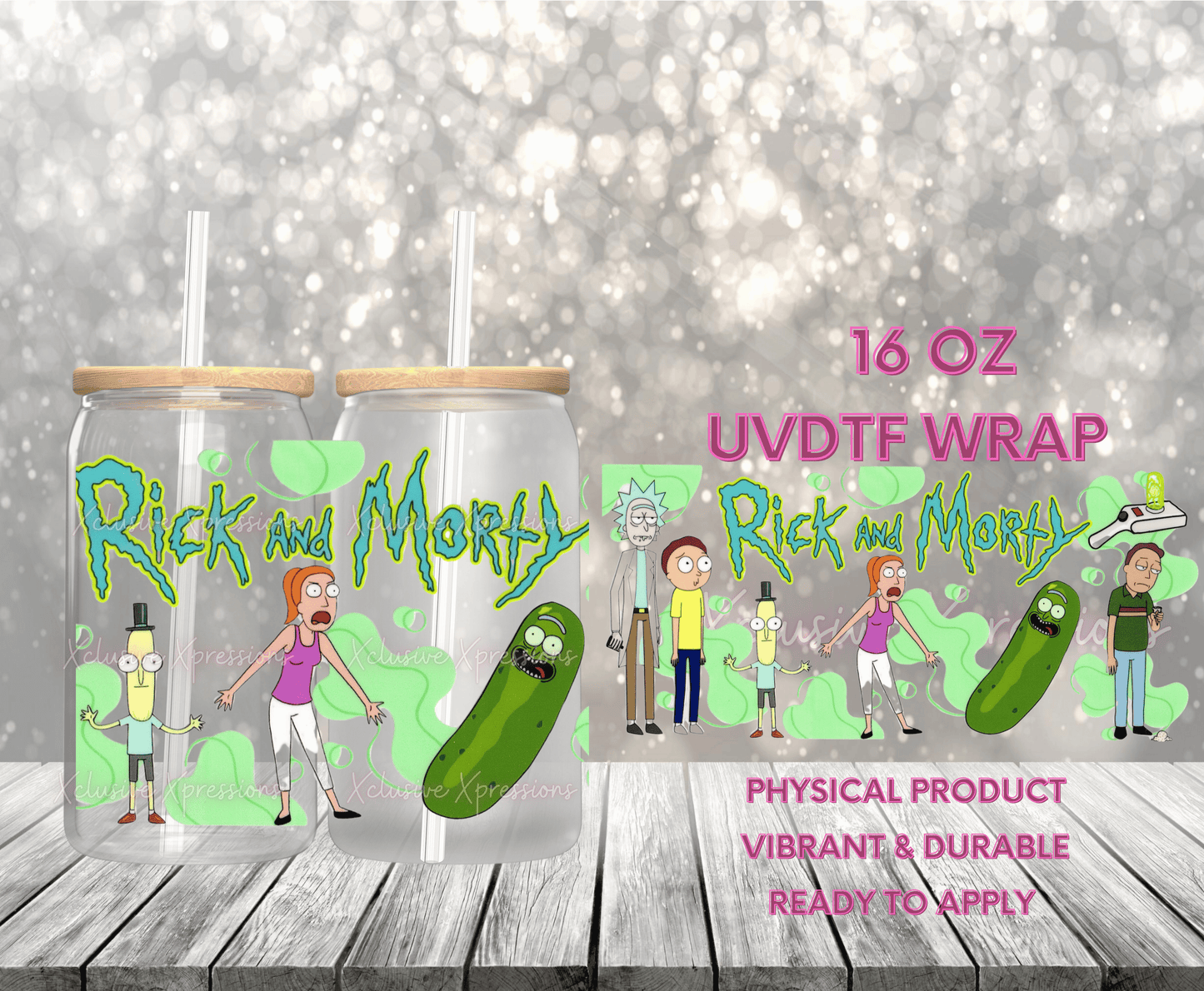 #760 Rick Morty, Single-sided 16 oz UVDTF