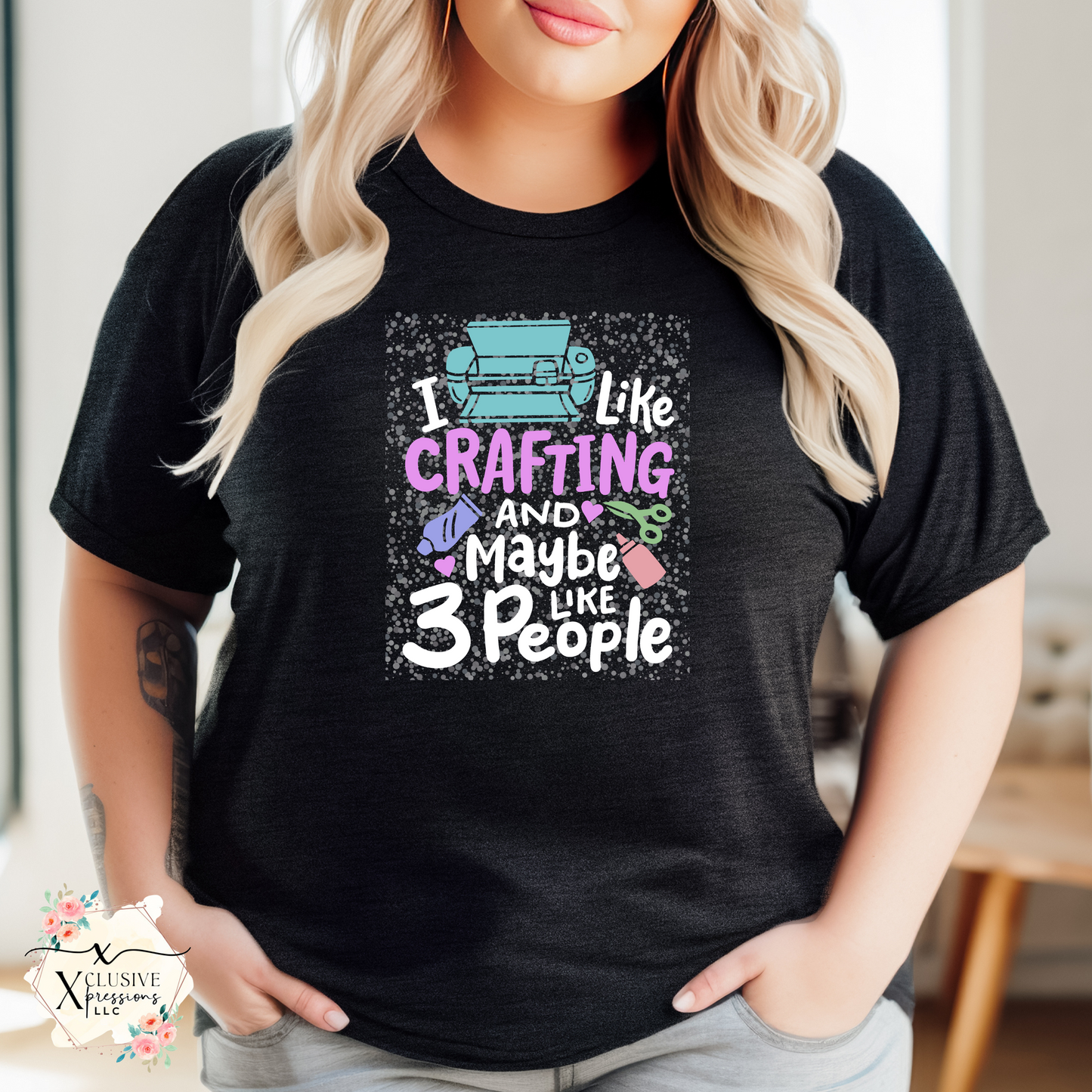 Crafting & 3 People, Glitter Screenprint