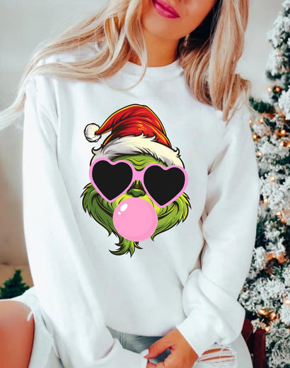 Xmas Green Guy Bubblegum, Glitter Screenprint/Graphic Tee