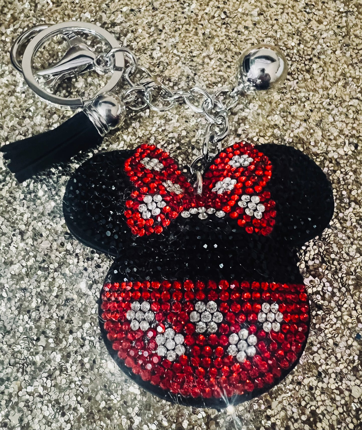 Mouse Girl Rhinestone Keychain