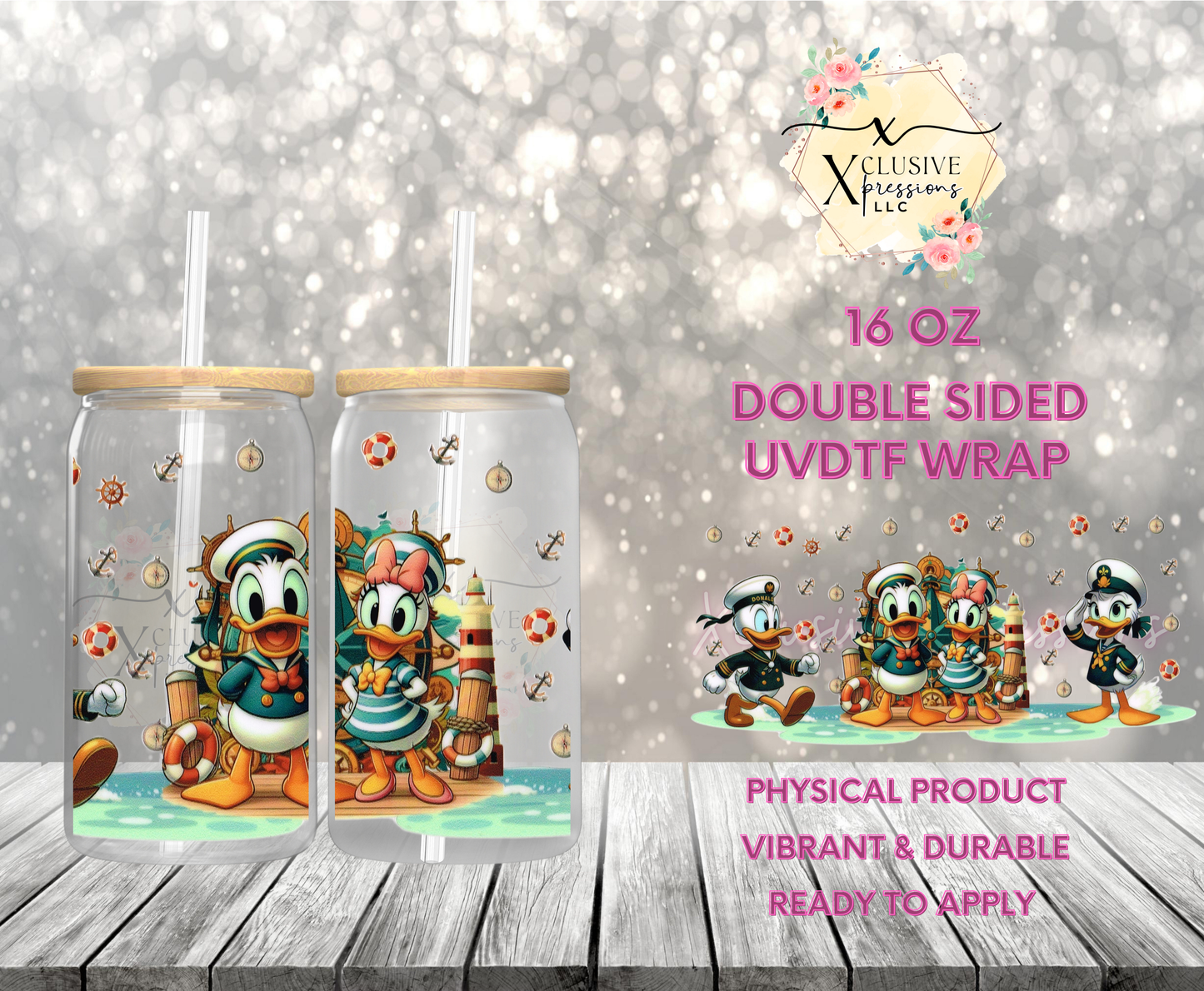 #906 Donald & Daisy Cruise, 16 oz UVDTF POD