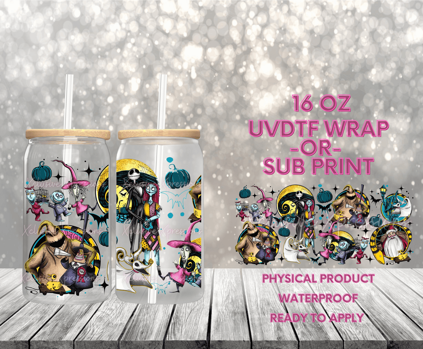 #664, Night B4 Xmas, 16 oz UVDTF P20