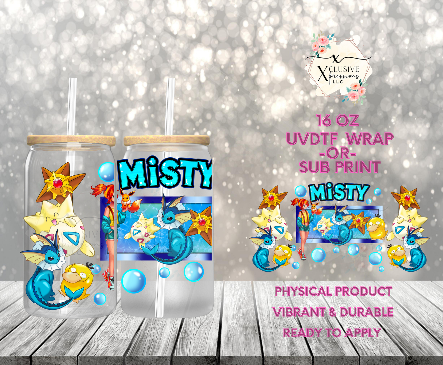 #928 Mist Blue Poke, 16 oz UVDTF P2O