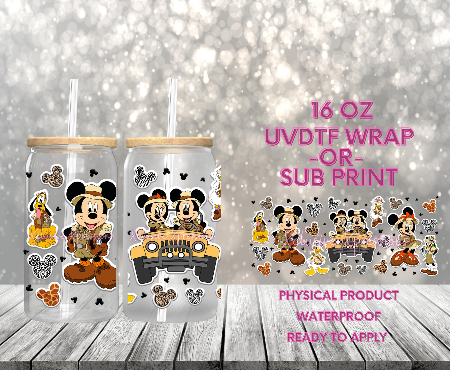 #594 Mouse Safari,  16 oz UVDTF P2O