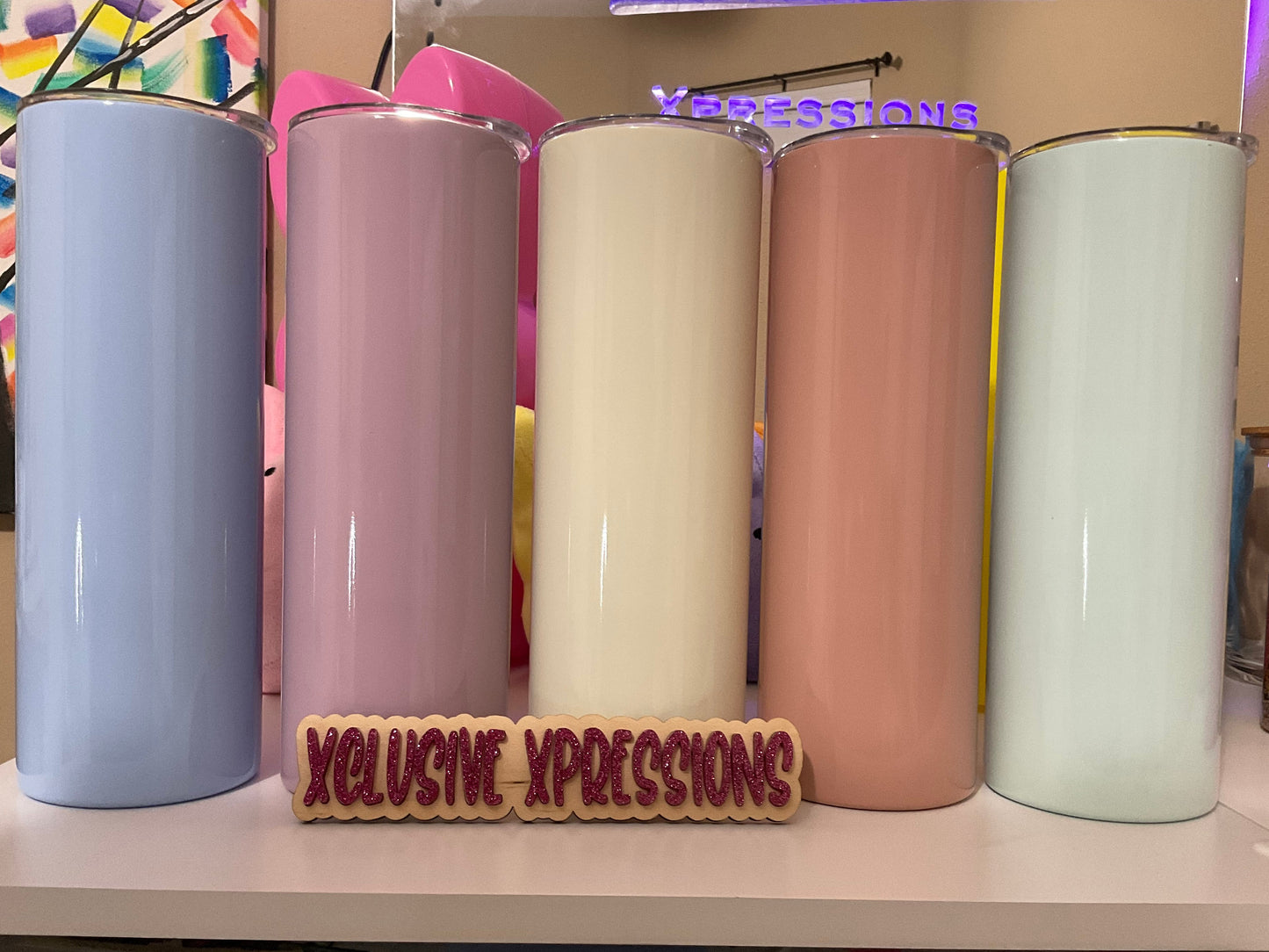 20 oz Colored Tumbler w/ Lids & Plastic Straw 50% OFF AT CHECKOUT