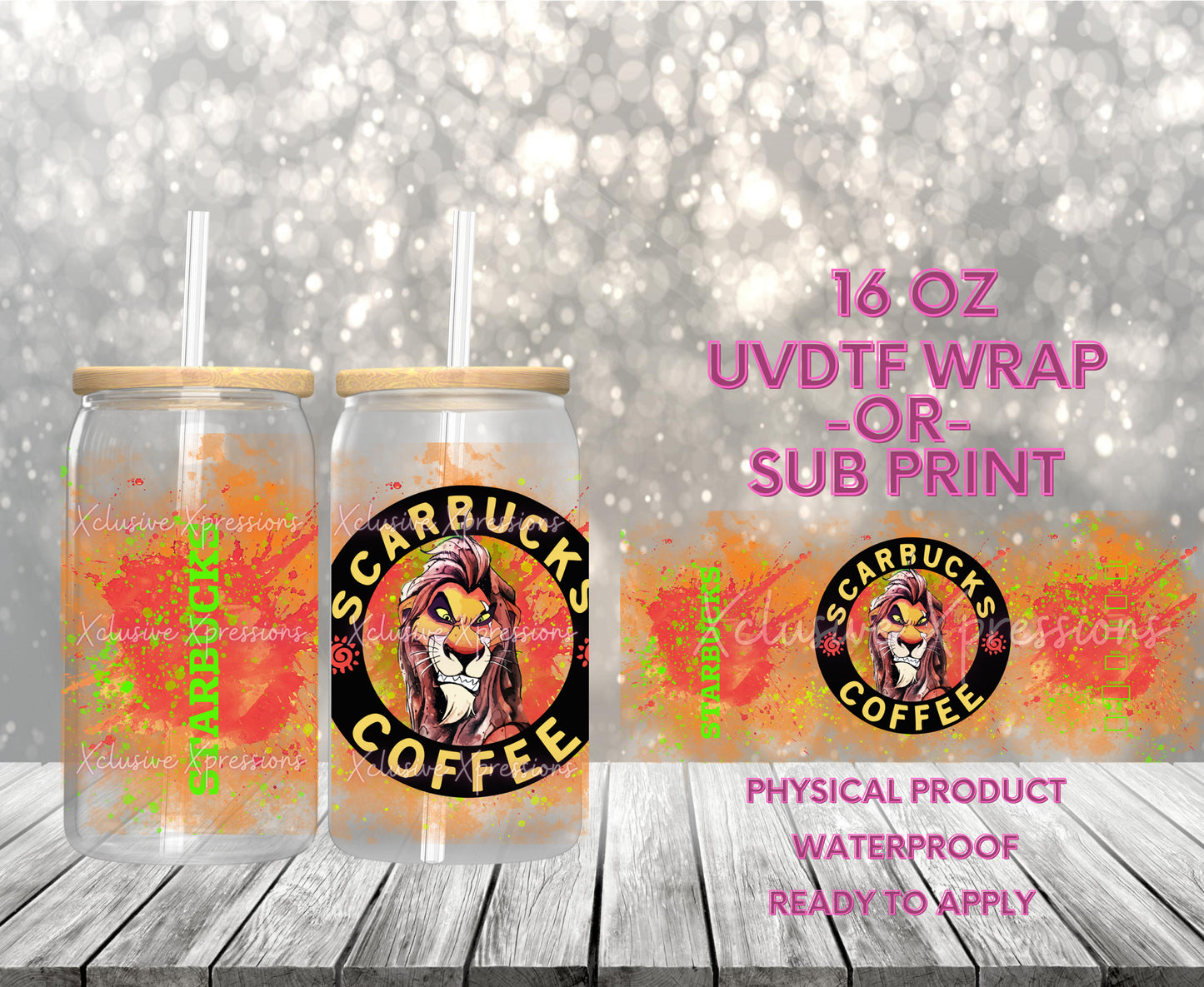 #650, Scar Lion Coffee , 16 oz UVDTF P2O