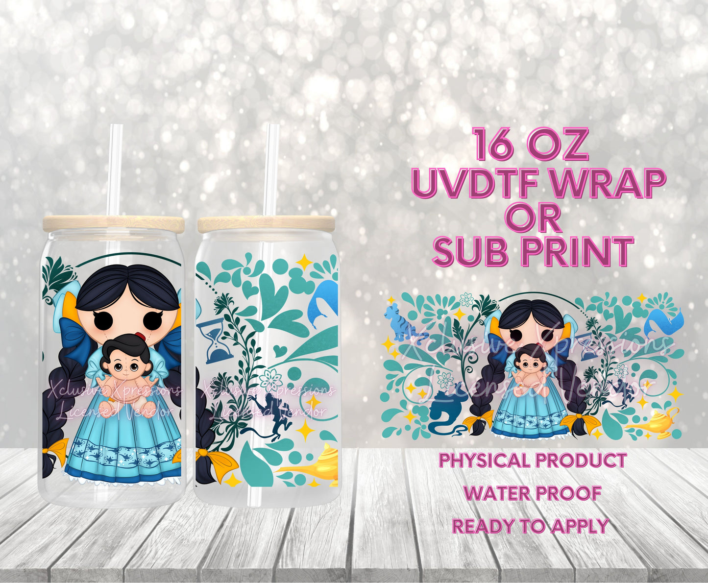 #622, Jaz Princess Doll, 16 oz UVDTF P2O