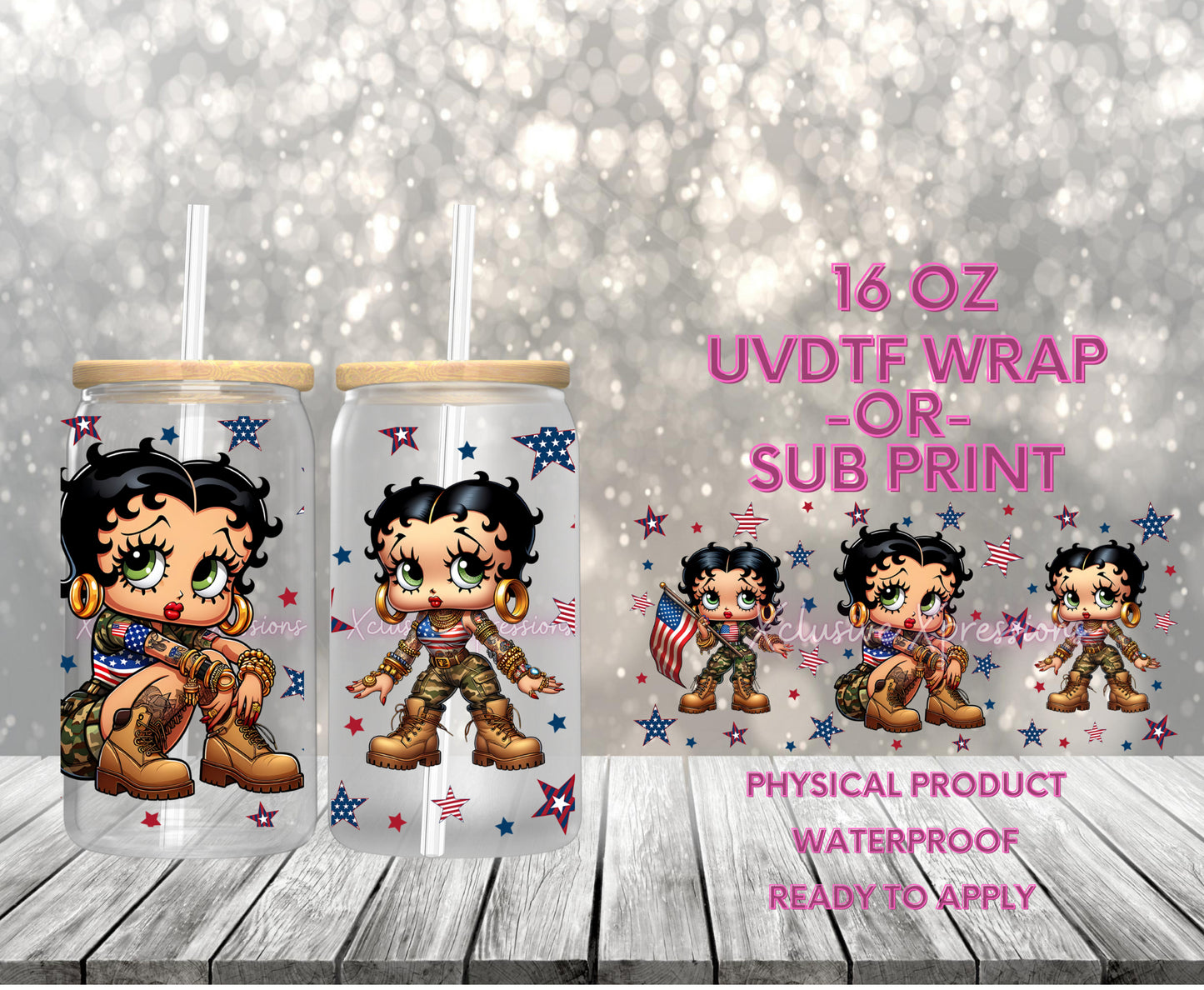 #607 American Betty, 16 oz POD UVDTF P2O