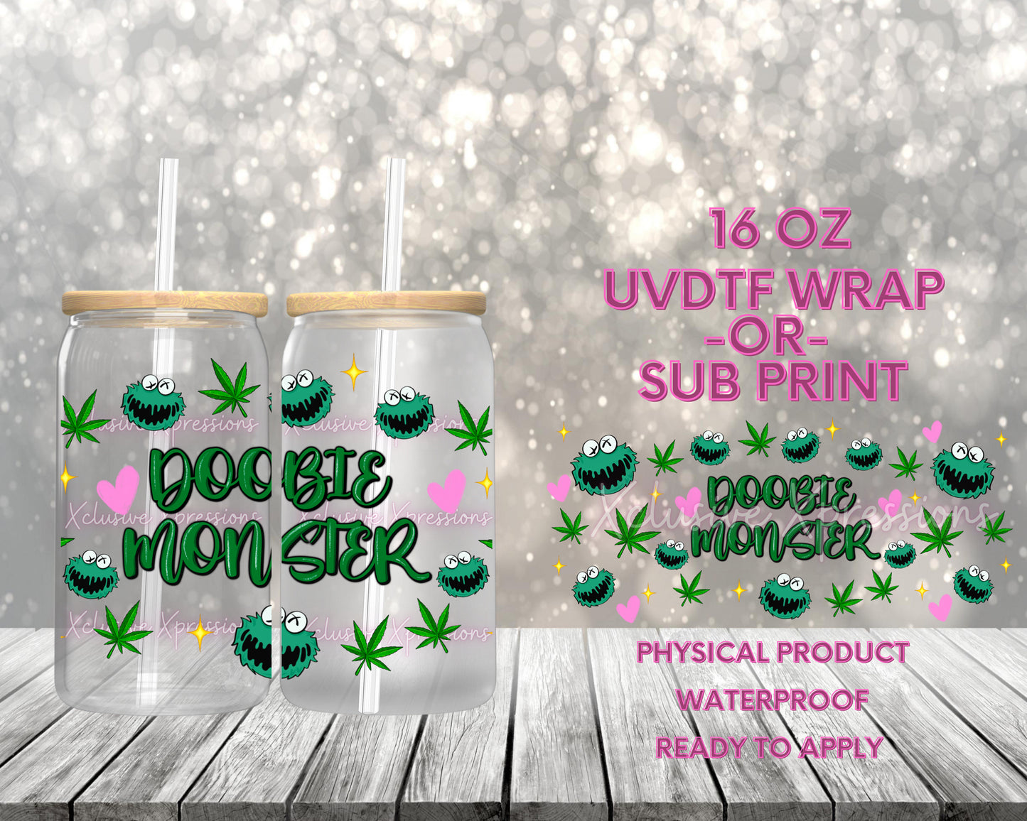 #654 Monster 420, POD 16 oz UVDTF P2O