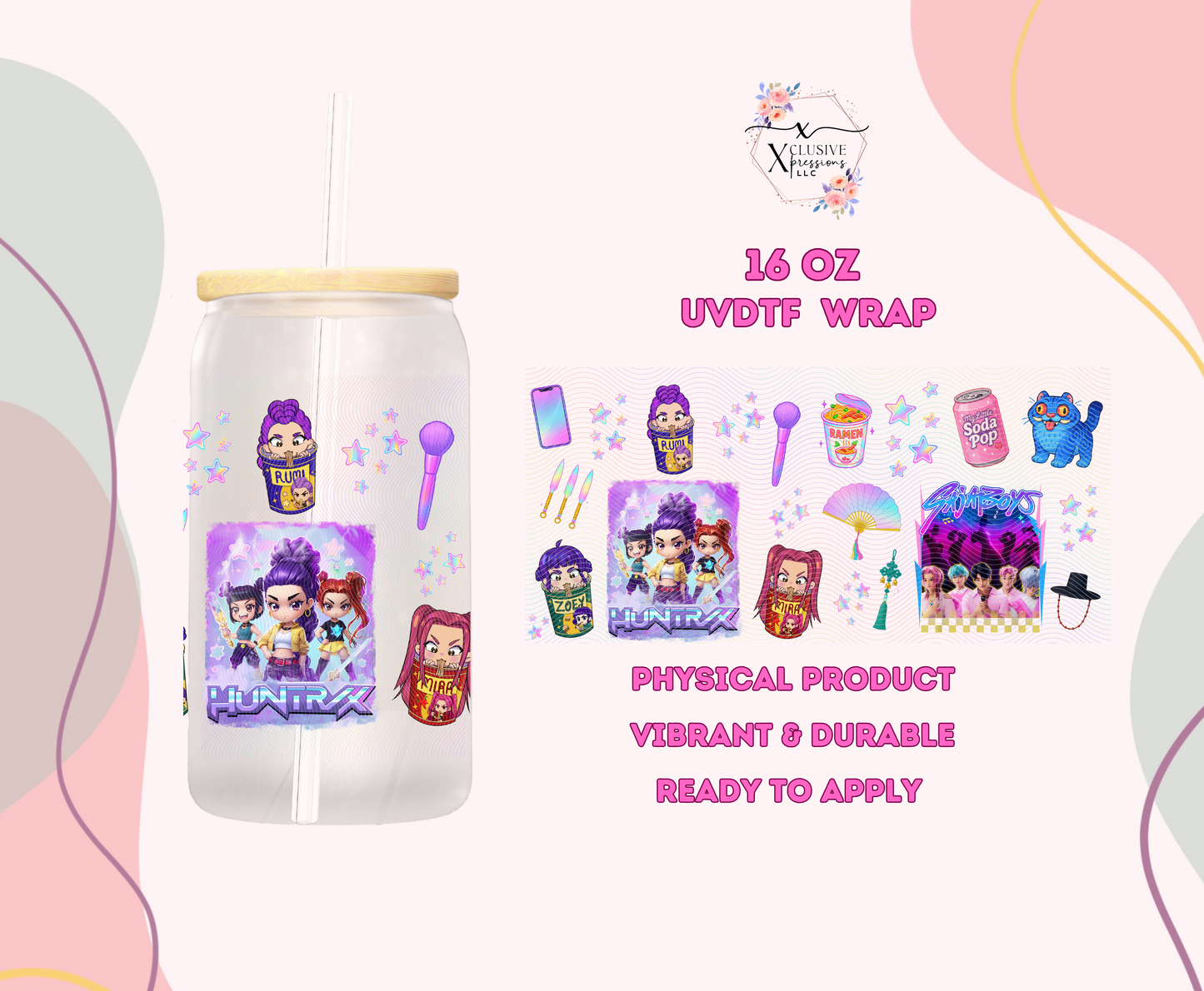 #1198 Hunters KPop Cute, 16 oz UVDTF P2O